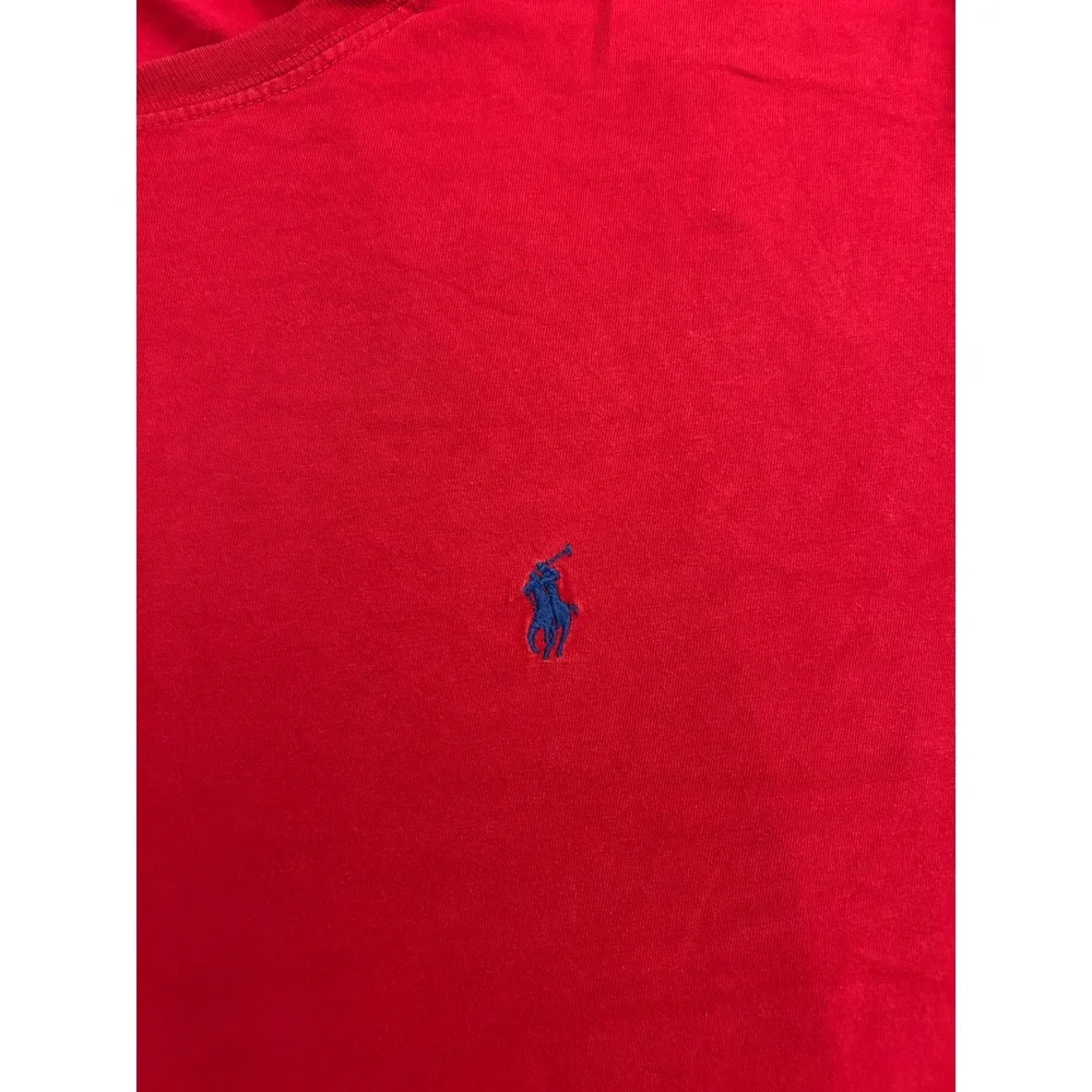 Polo Ralph Lauren T-Shirt Mens XL Red Excellent Blue Pony Logo Short Sleeve Tee